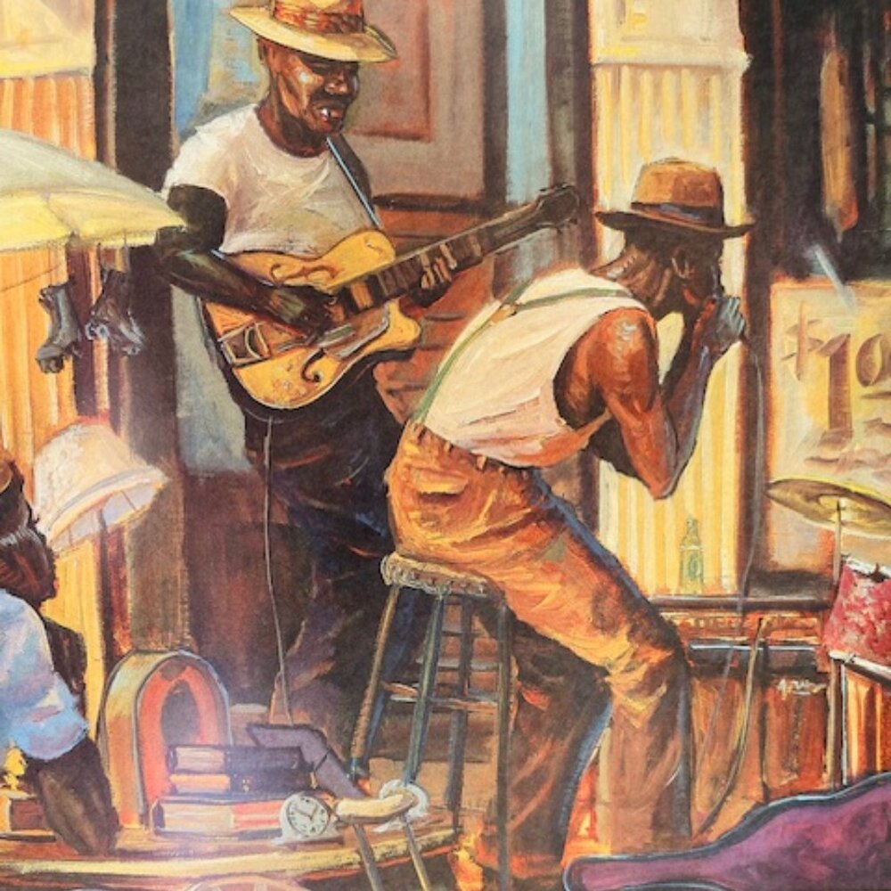 1995 John Carroll Doyle Print “Maxwell Street Market” Celebrate Black History - Picture 2 of 4